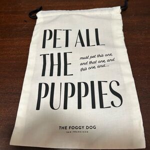 NEW/NEVER USED Foggy Dog White Drawstring Bag